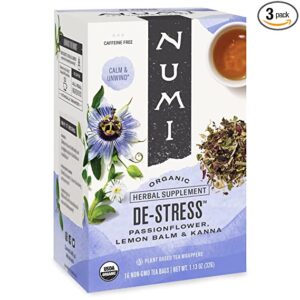 passionflower tea inside a light blue pack